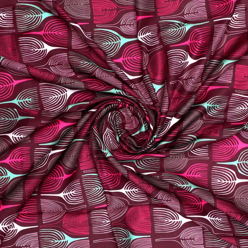 Bold Colourful Mahogany Leaf Digital Printed Fabric - Kora Silk – ks 0 ta0169 110 bold colourful mahogany leaf digital printed fabric kora silk 1