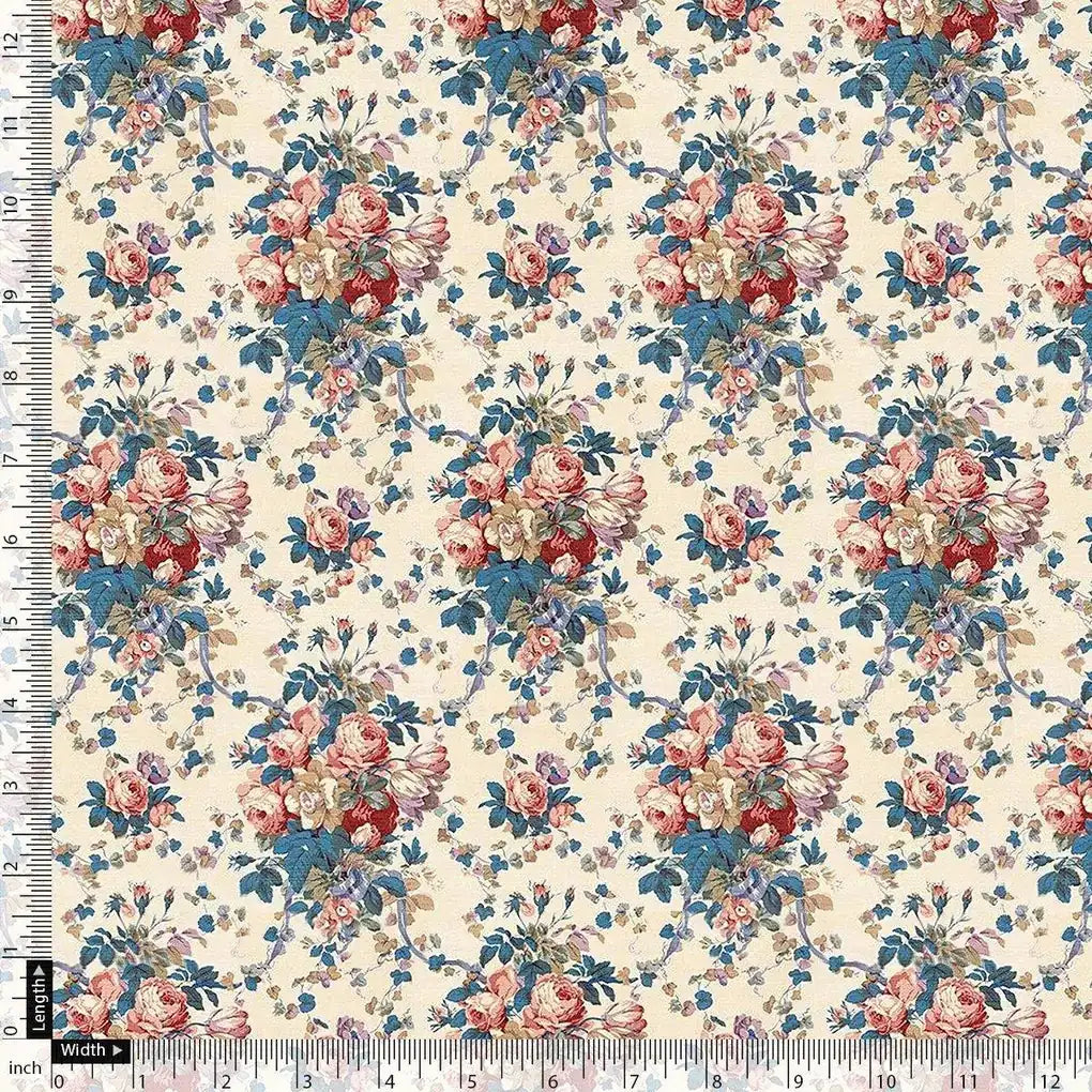 Beautiful Ditsy Flowers On Blue Digital Printed Fabric - Kora Silk – ks 0 ta05681 110 beautiful ditsy flowers on blue digital printed fabric kora silk 4