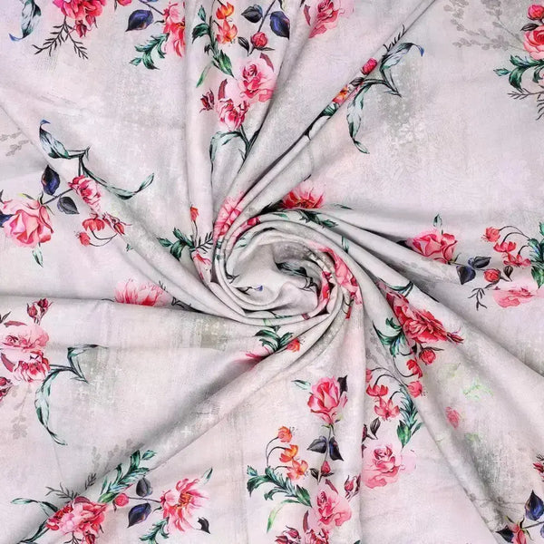 Red Flower Digital Printed Kora Silk Fabric – ks 0 ta059450 111 red flower digital printed kora silk fabric 1