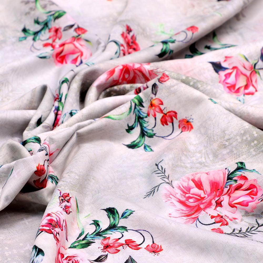 Red Flower Digital Printed Kora Silk Fabric – ks 0 ta059450 111 red flower digital printed kora silk fabric 3