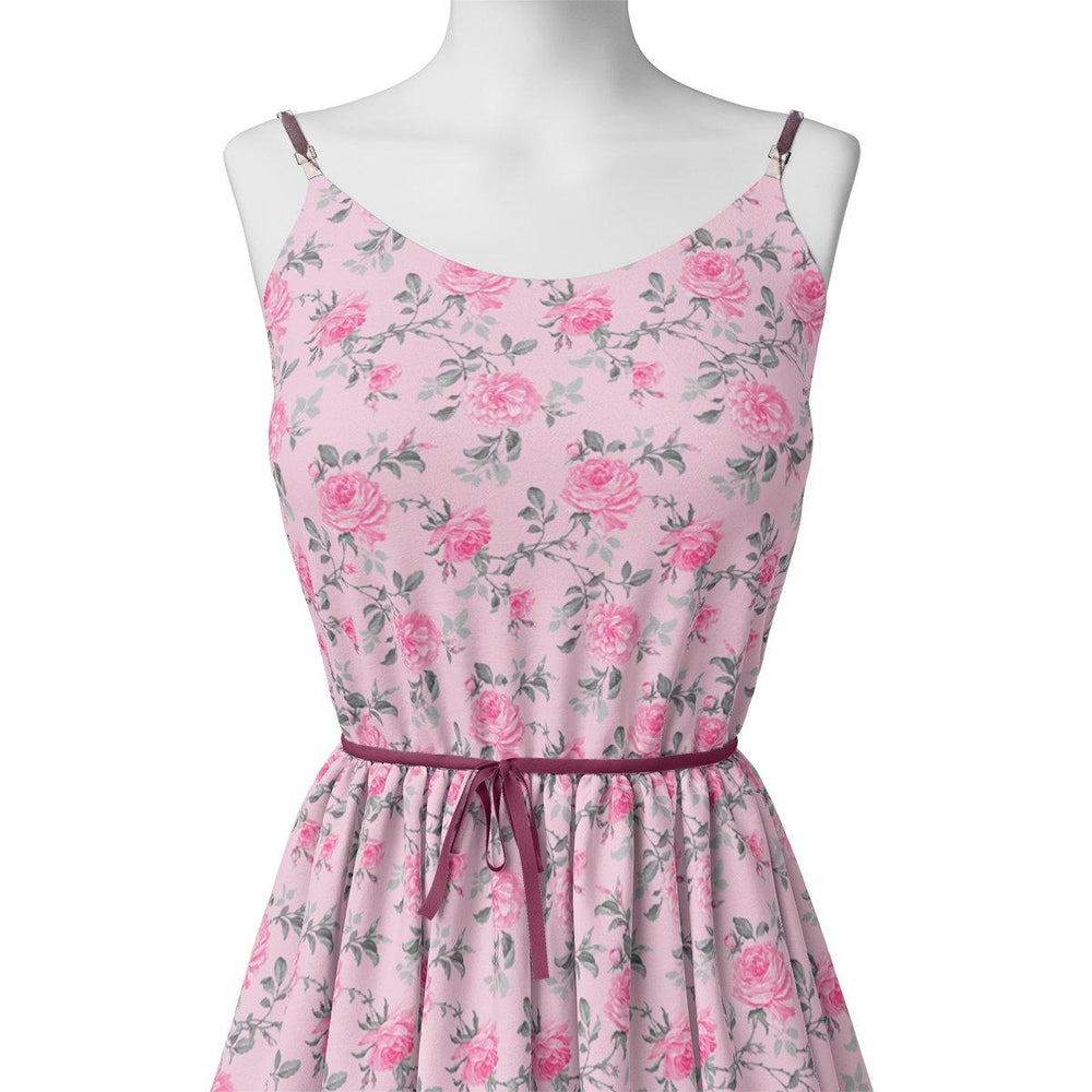 Pink Rose Allover Digital Printed Fabric - Kora Silk - FAB VOGUE Studio®