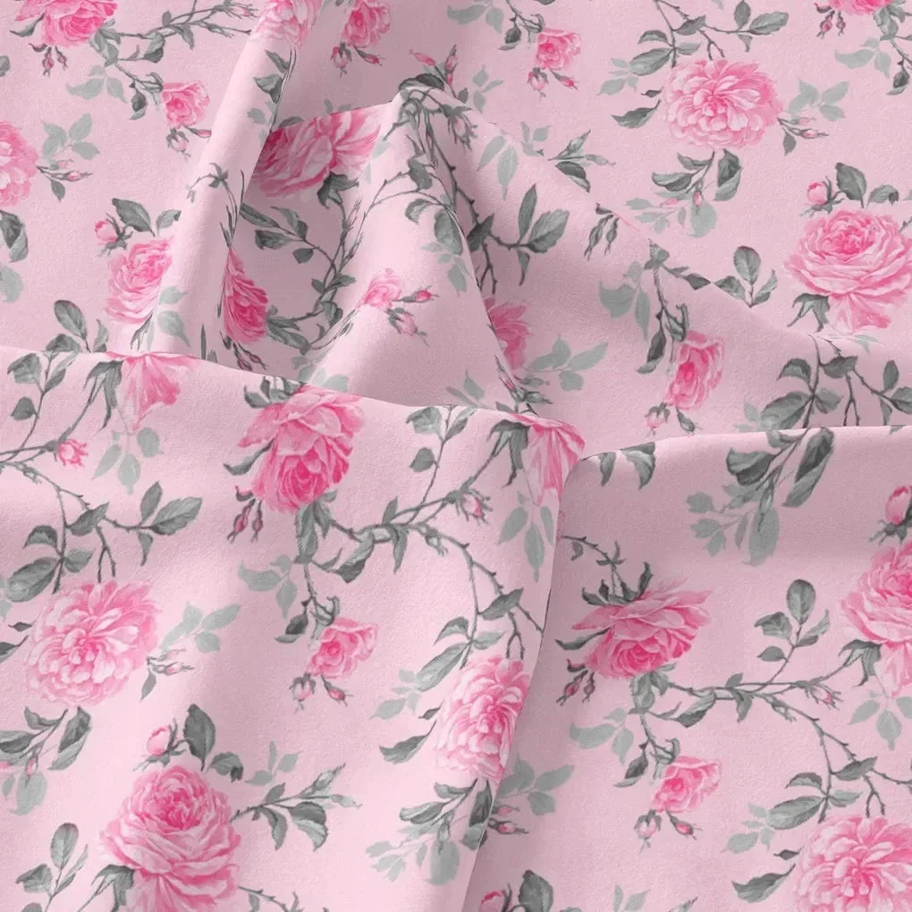 Pink Rose Allover Digital Printed Fabric - Kora Silk – ks 0 ta06118p2 110 pink rose allover digital printed fabric kora silk 3