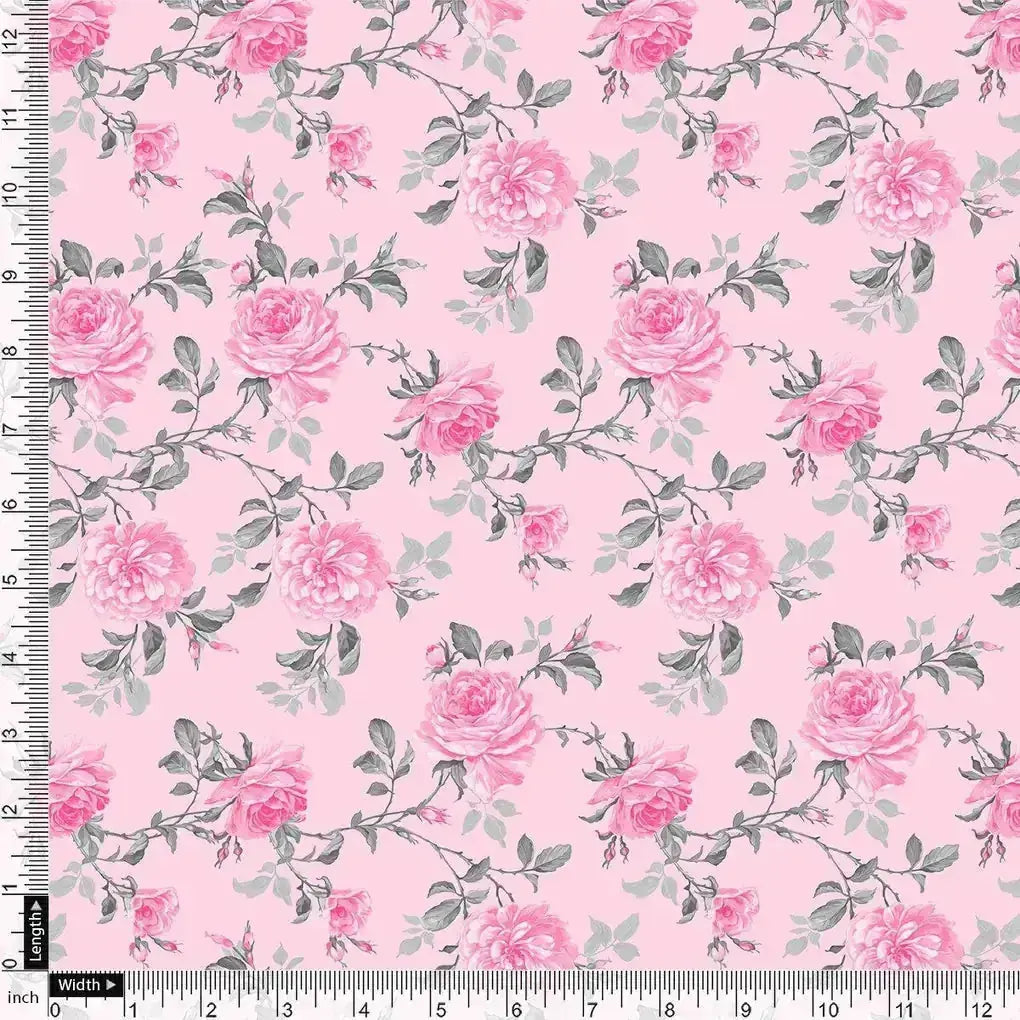 Pink Rose Allover Digital Printed Fabric - Kora Silk – ks 0 ta06118p2 110 pink rose allover digital printed fabric kora silk 4