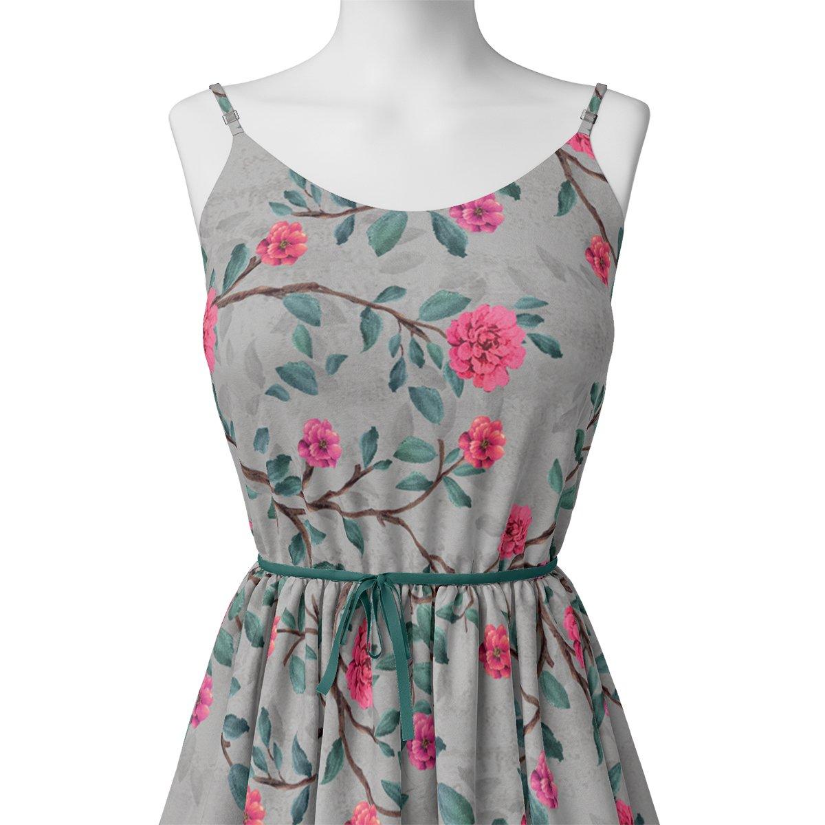 Pink Flower And Branch Digital Printed Fabric - Kora Silk – ks 0 ta06641p4 110 pink flower and branch digital printed fabric kora silk 2