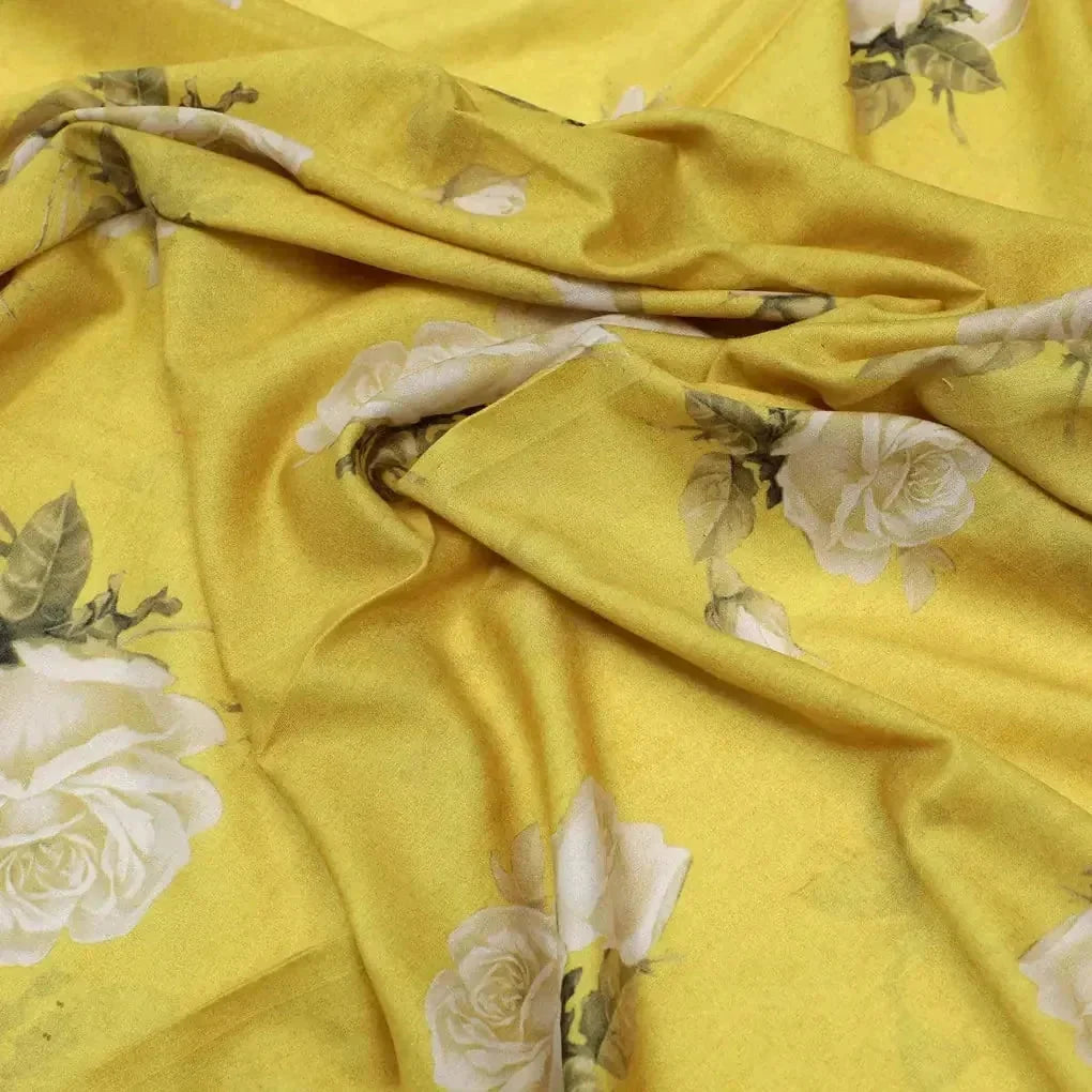 Lemon Yellow Flower Allover Digital Printed Fabric - Kora Silk – ks 0 ta06831p8 110 lemon yellow flower allover digital printed fabric kora silk 3