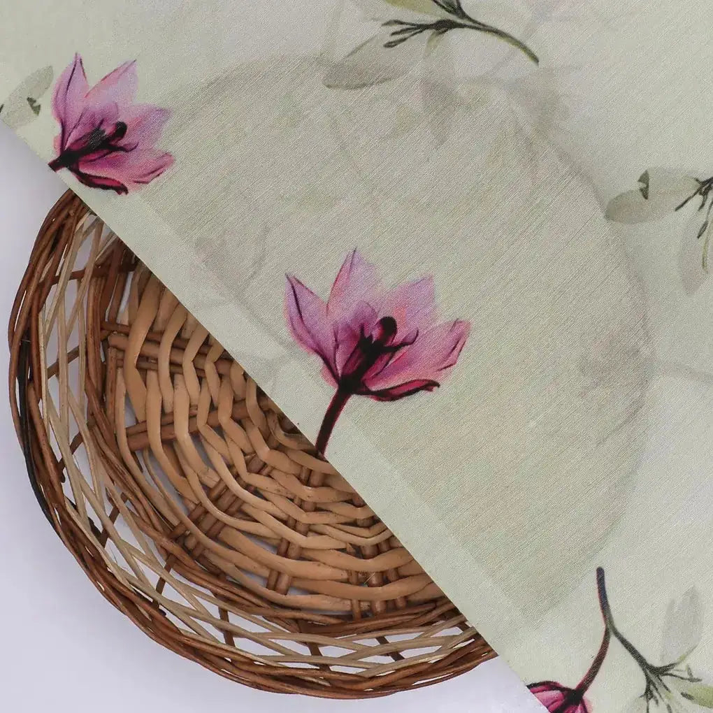 Pink Red Floating Flower On Lemon Yellow Digital Printed Fabric  - Kora Silk – ks 0 ta06994p2 110 pink red floating flower on lemon yellow digital printed fabric kora silk 2