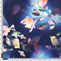 Little Leaves Petals With Blue background Digital Printed Fabric - Kora Silk – ks 0 ta07145p6 110 little leaves petals with blue background digital printed fabric kora silk 4