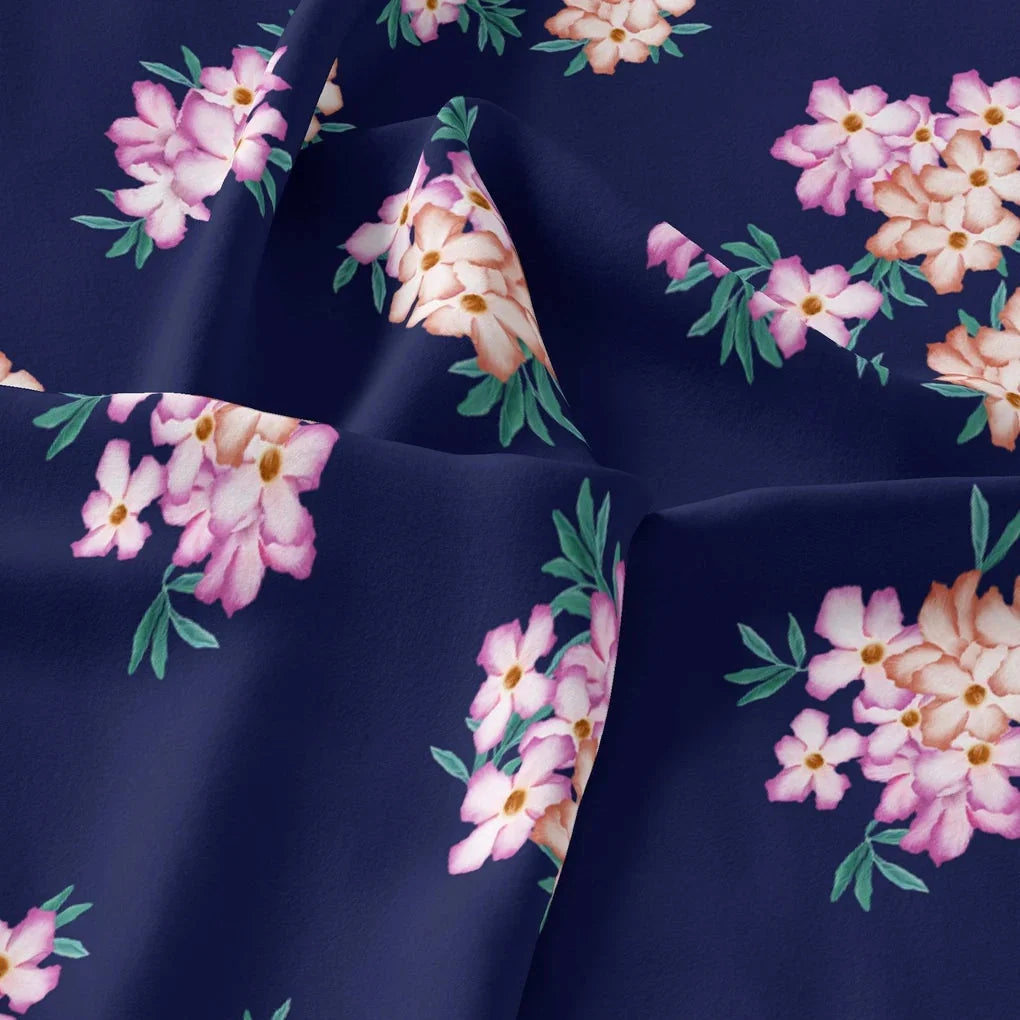 Violet Flower Bunch Digital Printed Fabric - Kora Silk – ks 0 ta07525 110 violet flower bunch digital printed fabric kora silk 3