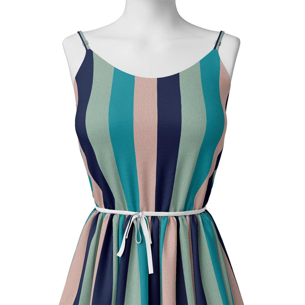 Subtle Colour Stripes Digital Printed Fabric - Kora Silk - FAB VOGUE Studio®