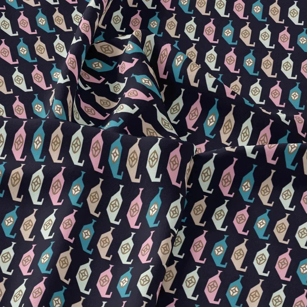Stylized Leaf Motif Allover Digital Printed Fabric - Kora Silk – ks 0 ta07535 110 stylized leaf motif allover digital printed fabric kora silk 3