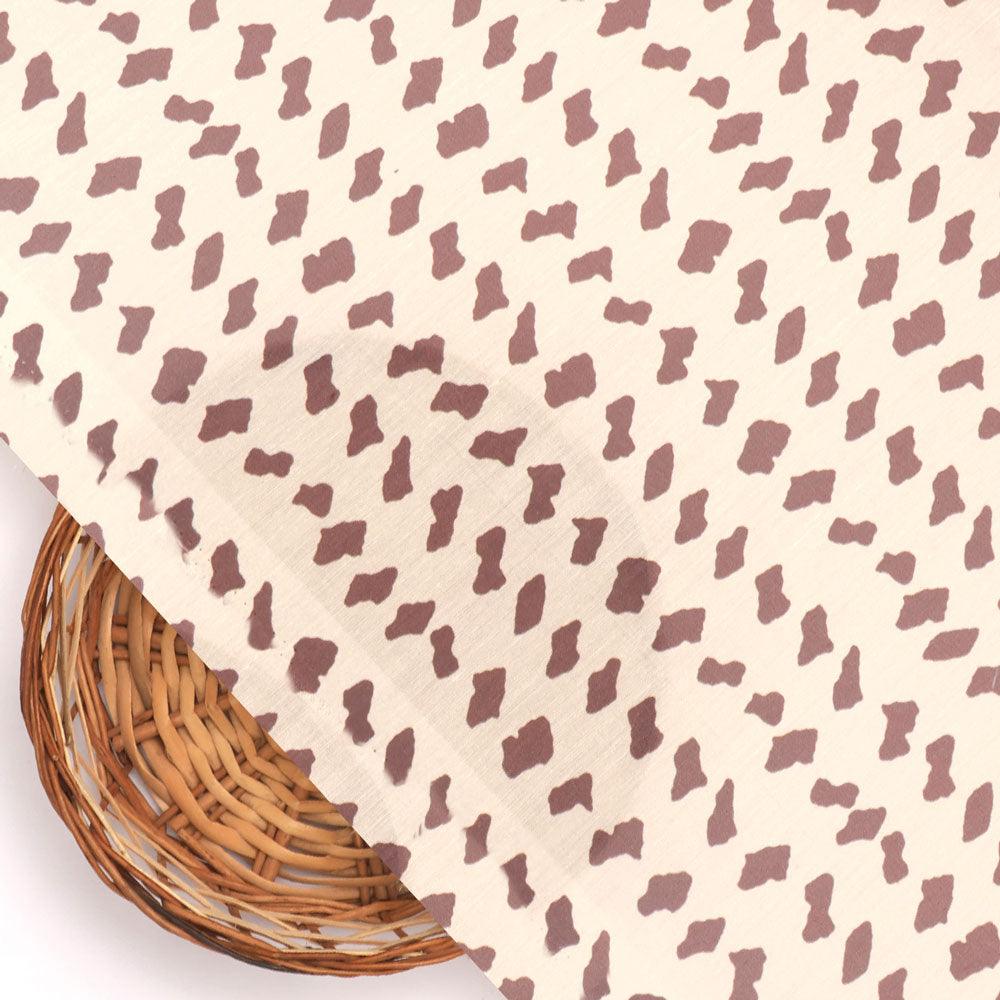 Brown Stones Digital Printed Fabric - Kora Silk - FAB VOGUE Studio®