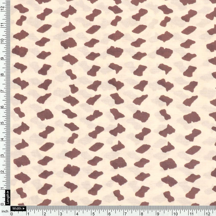 Brown Stones Digital Printed Fabric - Kora Silk - FAB VOGUE Studio®
