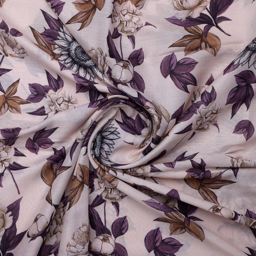 Vintage Look Flower Digital Printed Fabric - Kora Silk - FAB VOGUE Studio®
