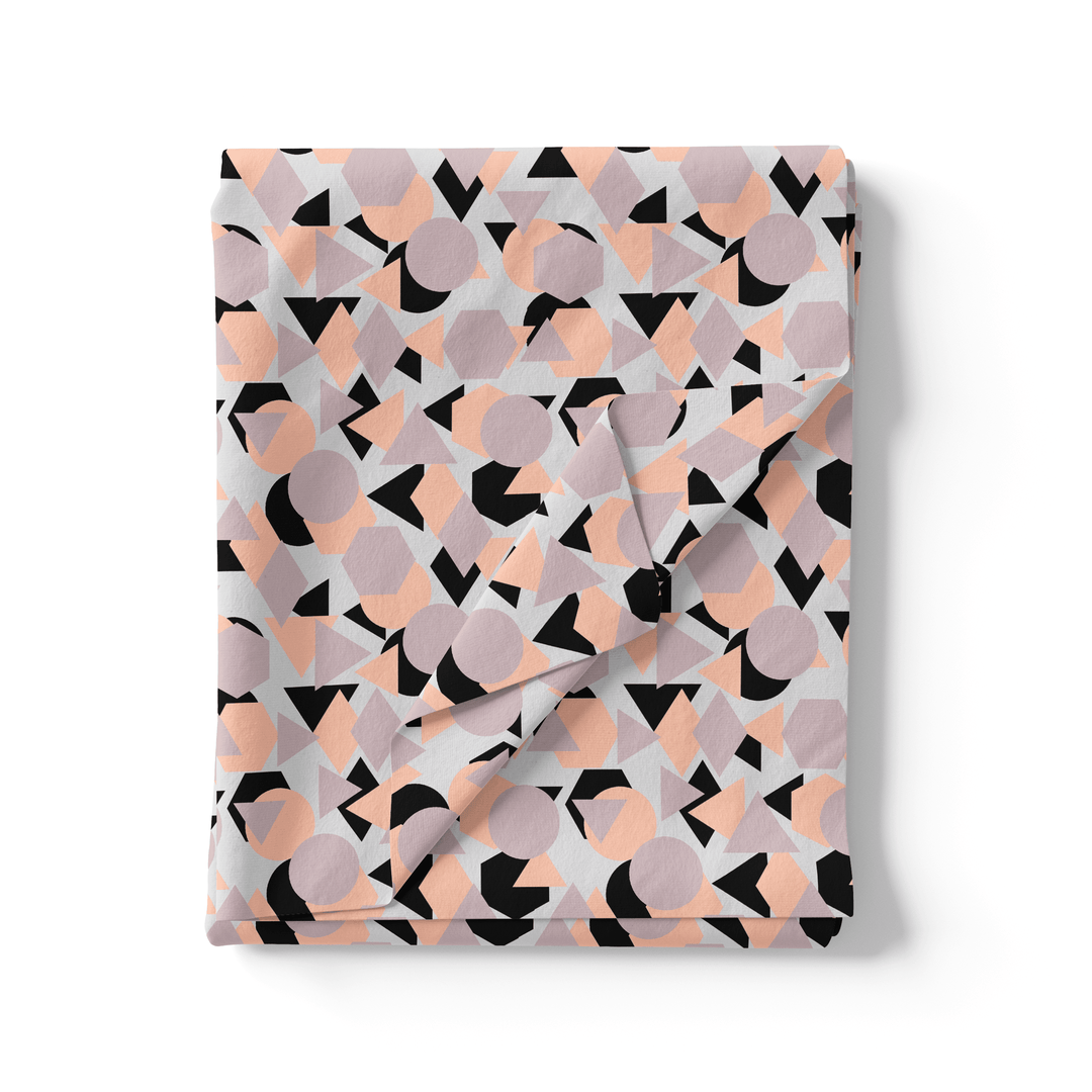 Colourful Geometric Shape Digital Printed Fabric - Kora Silk - FAB VOGUE Studio®