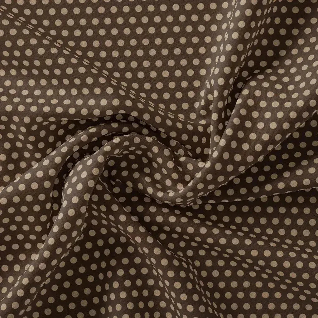 Brown Polka Dot Digital Printed Fabric - Kora Silk – ks 0 ta07635 110 brown polka dot digital printed fabric kora silk 1