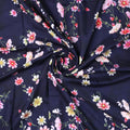Tiny Colorfull Orchids Floral With Blue Background Digital Printed Fabric - Kora Silk – ks 0 ta07814p1 110 tiny colorfull orchids floral with blue background digital printed fabric kora silk 1
