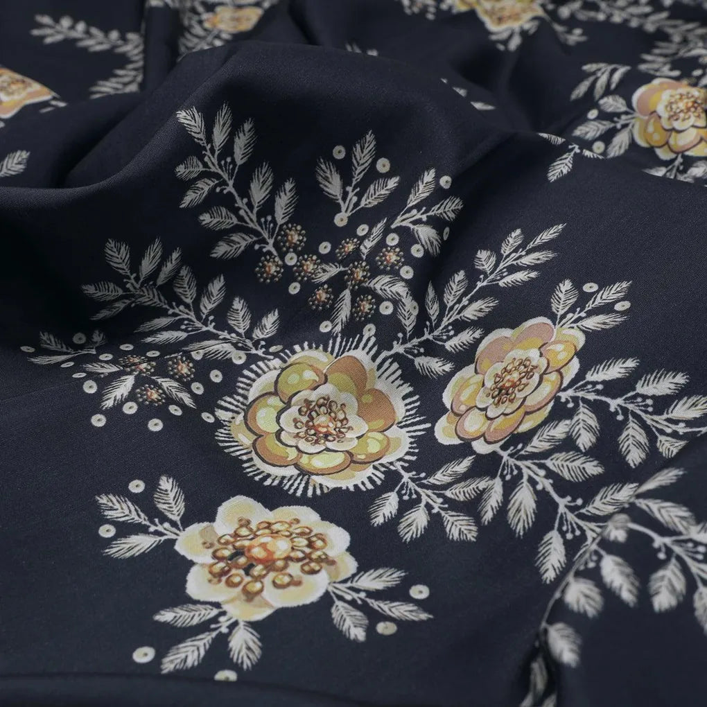 Embroidery Flower And Buds Digital Printed Fabric - Kora Silk – ks 0 ta08266p 110 embroidery flower and buds digital printed fabric kora silk 3