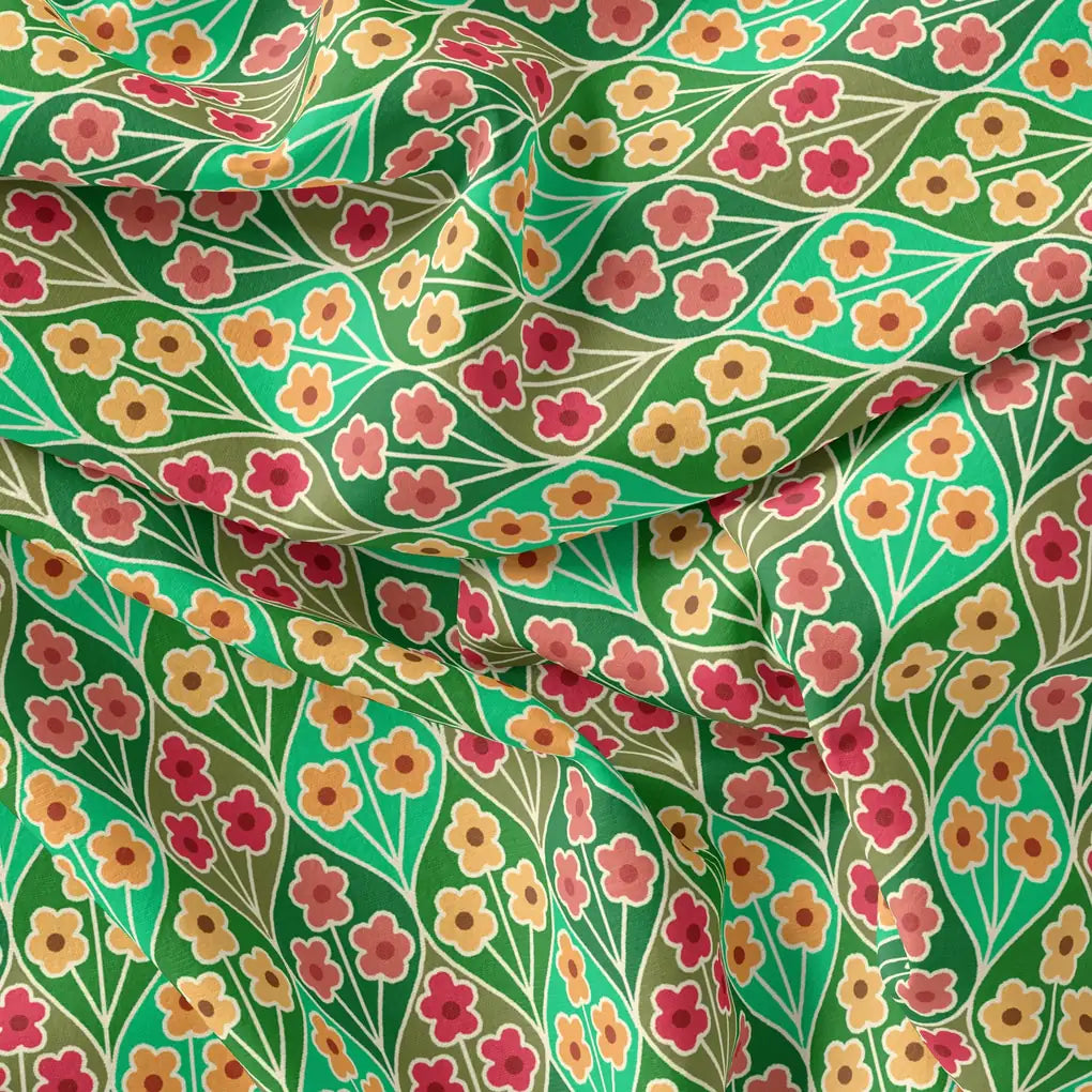Multicolour Allmandar Flower Ogee Art Digital Printed Fabric - Kora Silk – ks 0 ta08290p3 110 multicolour allmandar flower ogee art digital printed fabric kora silk 4