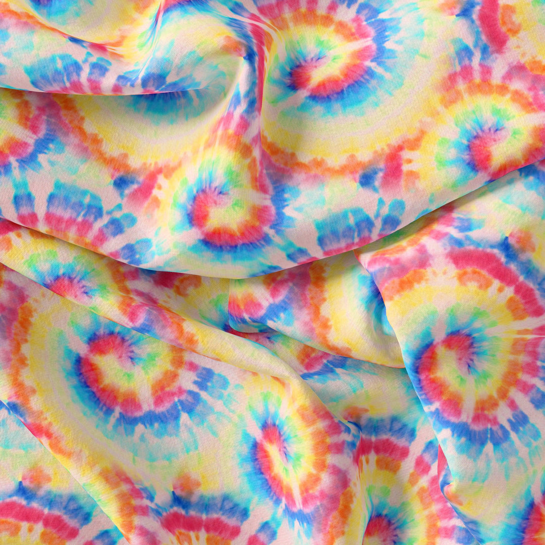 Rainbow Rounded Gradient Digital Printed Fabric - Kora Silk - FAB VOGUE Studio®