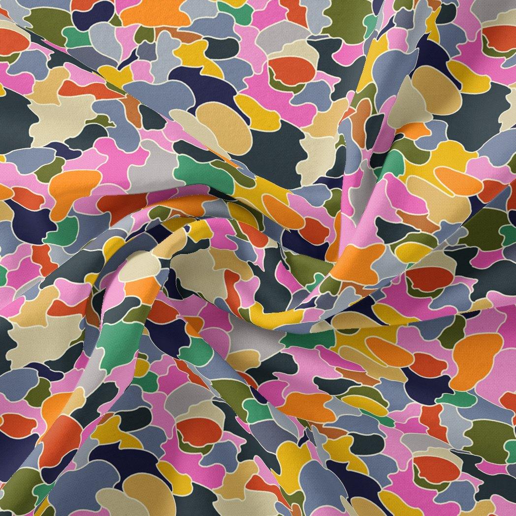Seamless Rainbow Marble Art Digital Printed Fabric - Kora Silk - FAB VOGUE Studio®
