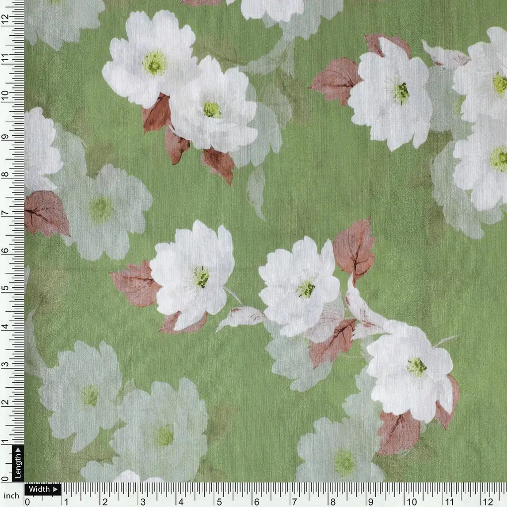 Lovely White Rose Digital Printed Fabric - Kora Silk – ks 0 ta08334p4 110 lovely white rose digital printed fabric kora silk 4
