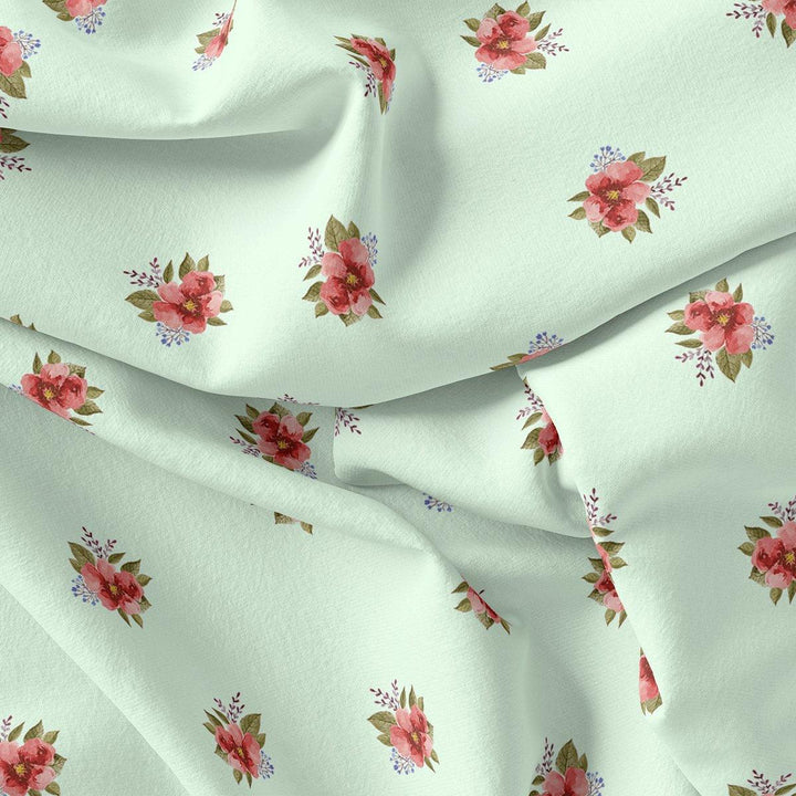 Lovely Tiny Orchid Repeat Digital Printed Fabric - Kora Silk - FAB VOGUE Studio®