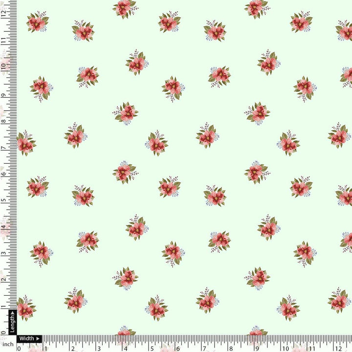 Lovely Tiny Orchid Repeat Digital Printed Fabric - Kora Silk - FAB VOGUE Studio®