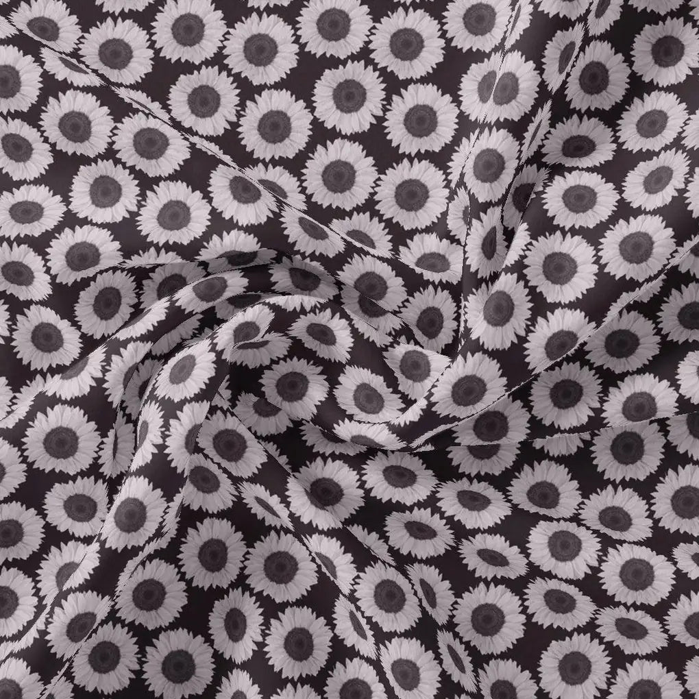 Vintage Old Sunflower Digital Printed Fabric - Kora Silk – ks 0 ta08502 110 vintage old sunflower digital printed fabric kora silk 1