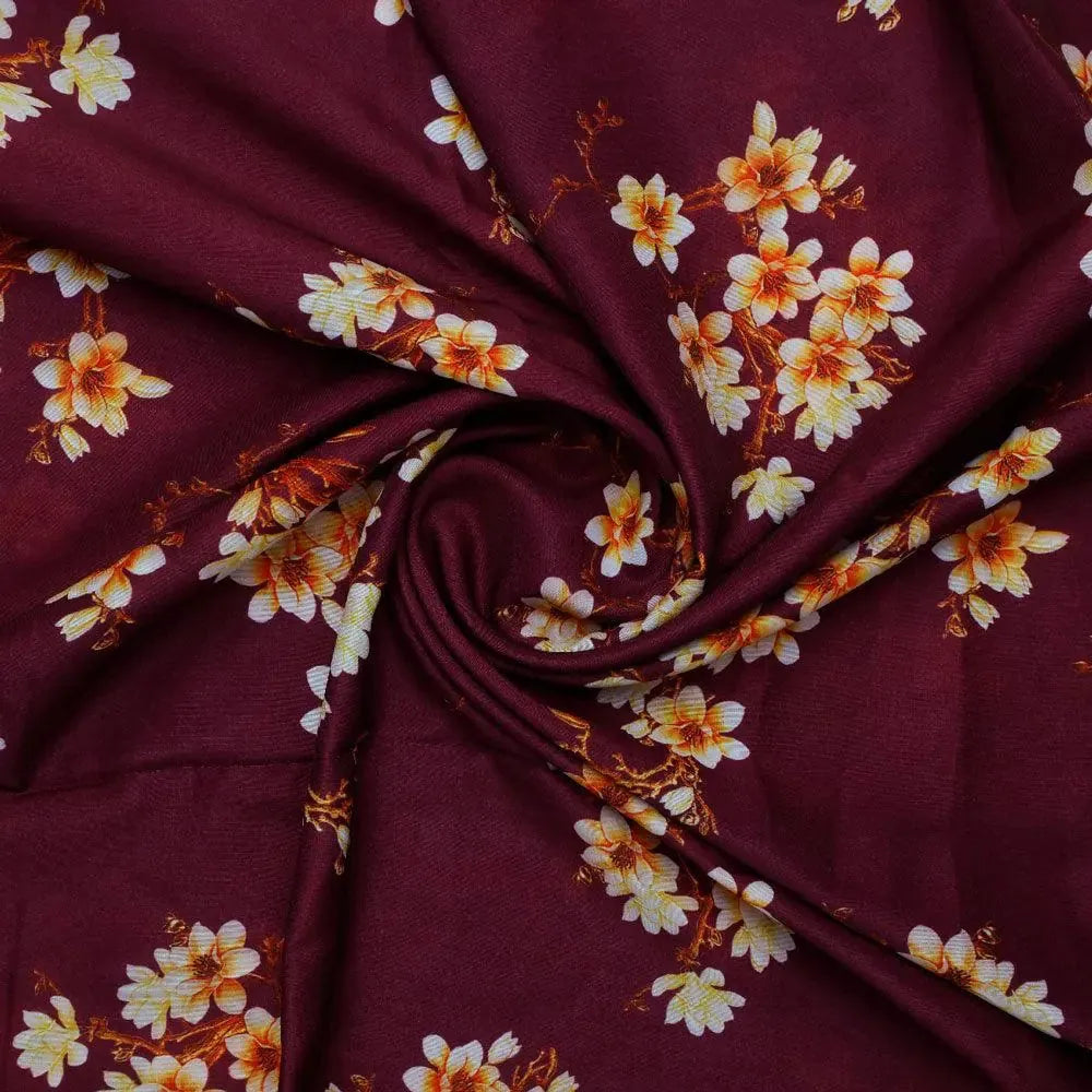 Attractive Yellow Lily Floral Flower Digital Printed Fabric - Kora Silk – ks 0 ta08510d 110 attractive yellow lily floral flower digital printed fabric kora silk 1