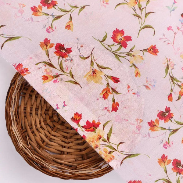 Beautiful Peach Calico Flowed Digital Printed Fabric - Kora Silk – ks 0 ta08794 110 beautiful peach calico flowed digital printed fabric kora silk 2 - alternate view