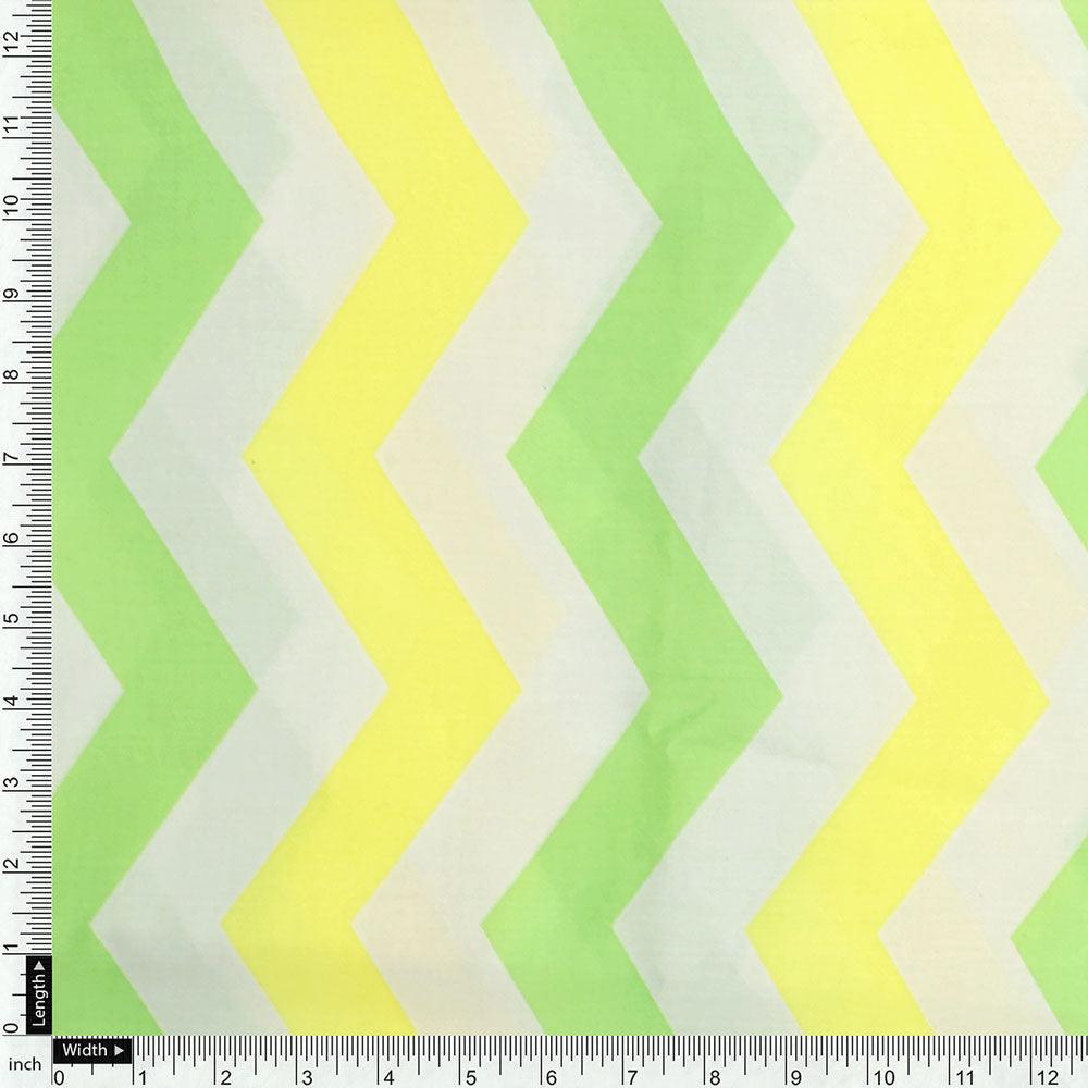 Endless Zigzag Pattern Digital Printed Fabric - Kora Silk - FAB VOGUE Studio®