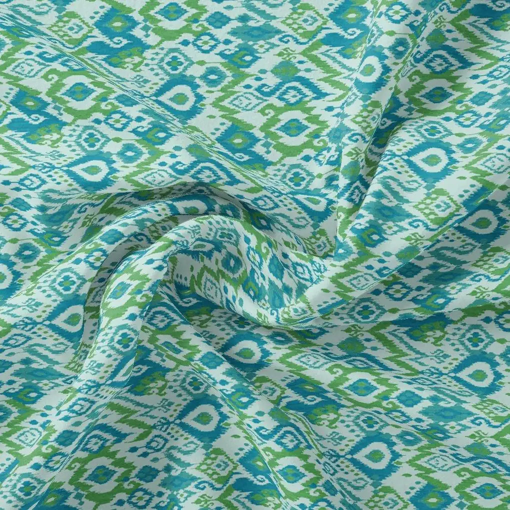 Morden Ikat Blurry Skyblue Digital Printed Fabric - Kora Silk – ks 0 ta08829 110 morden ikat blurry skyblue digital printed fabric kora silk 1