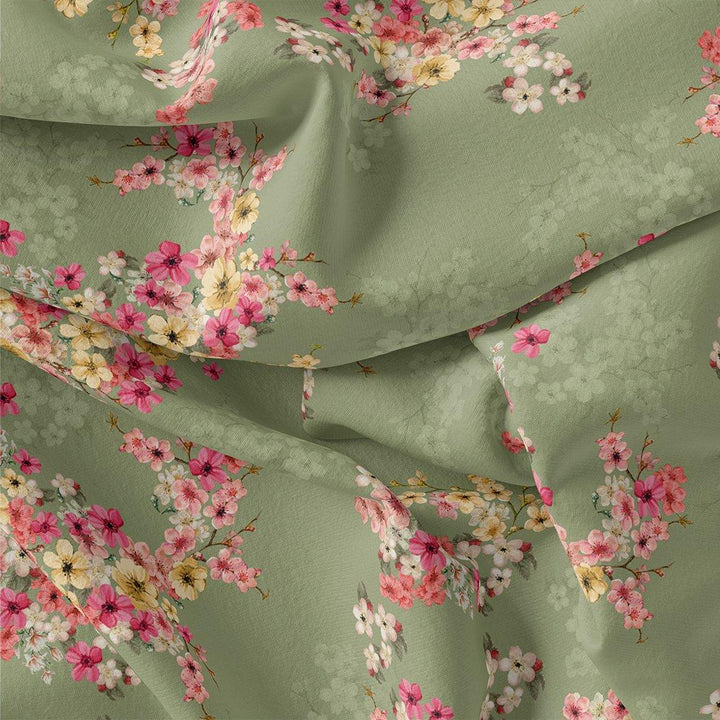 Multi Colour Tiny Beautiful Chintz Printed Fabric - Kora Silk - FAB VOGUE Studio®