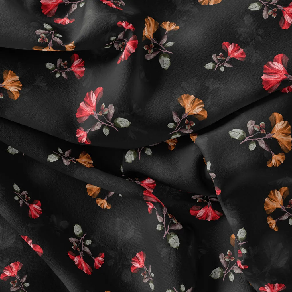 Morden Red Iris With Golden Floral Digital Printed Fabric - Kora Silk – ks 0 ta08882p1 110 morden red iris with golden floral digital printed fabric kora silk 4