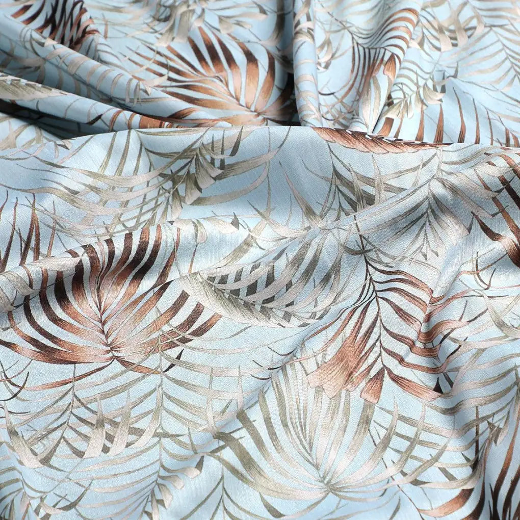 Tropical Garden Leaves Digital Printed Fabric - Kora Silk – ks 0 ta08896 110 tropical garden leaves digital printed fabric kora silk 3