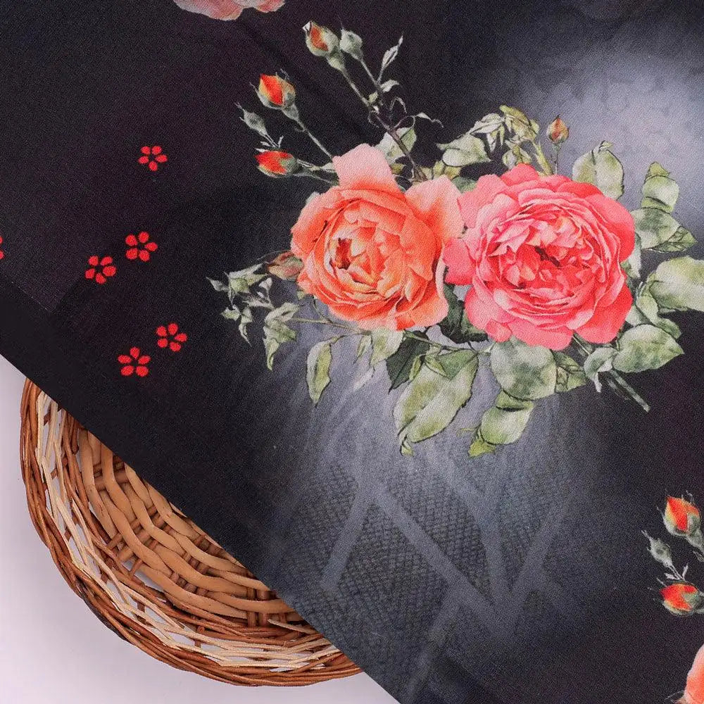 Most Trending Oranges With Red Rose Digital Printed Fabric - Kora Silk – ks 0 ta08904p2 110 most trending oranges with red rose digital printed fabric kora silk 2