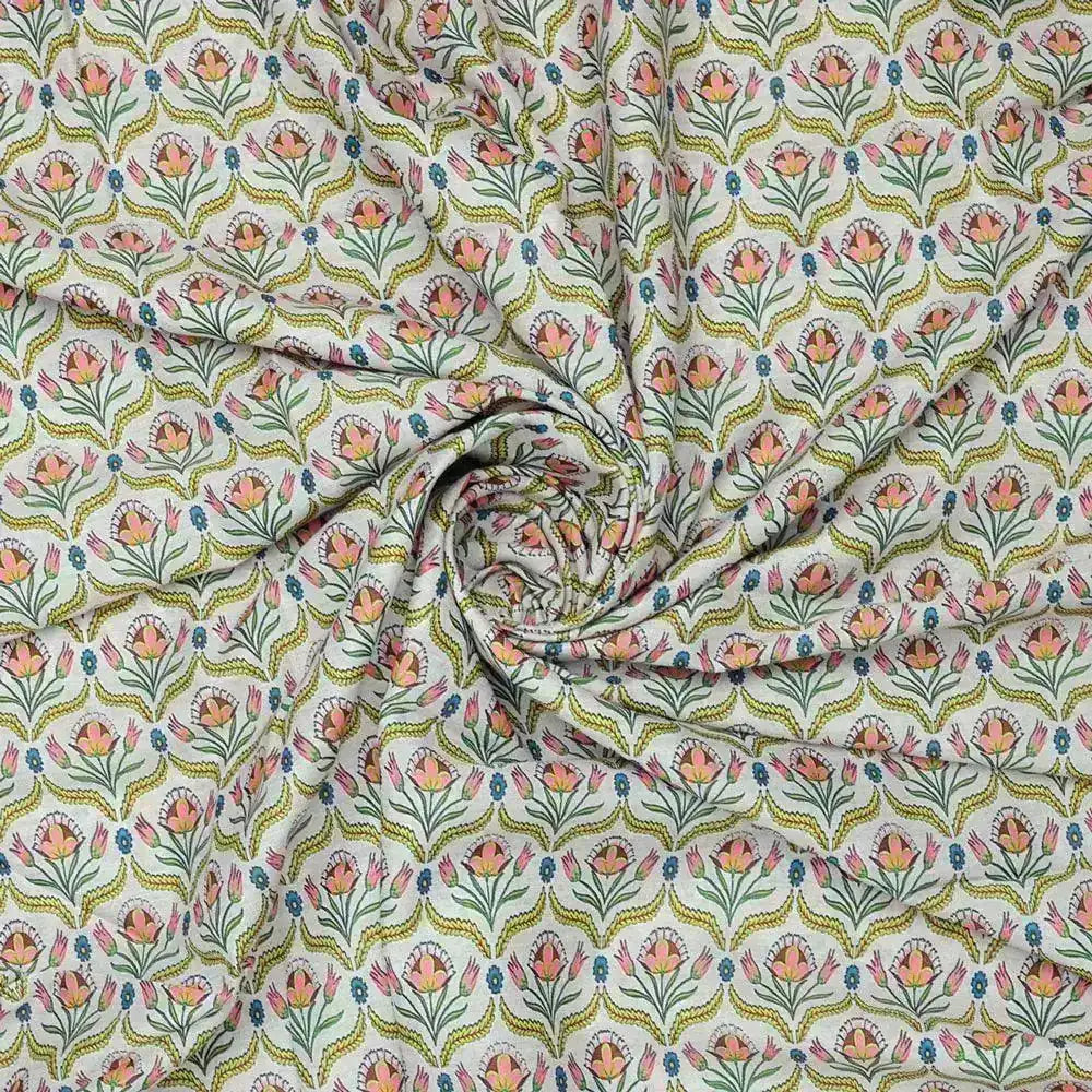 Green Leaves With Flower Digital Printed Fabric – ks 0 ta0957 110 green leaves with flower digital printed fabric 1