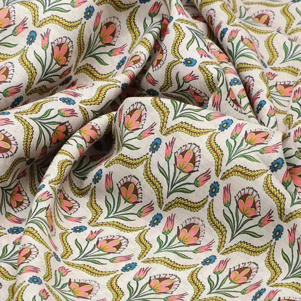 Green Leaves With Flower Digital Printed Fabric – ks 0 ta0957 110 green leaves with flower digital printed fabric 3