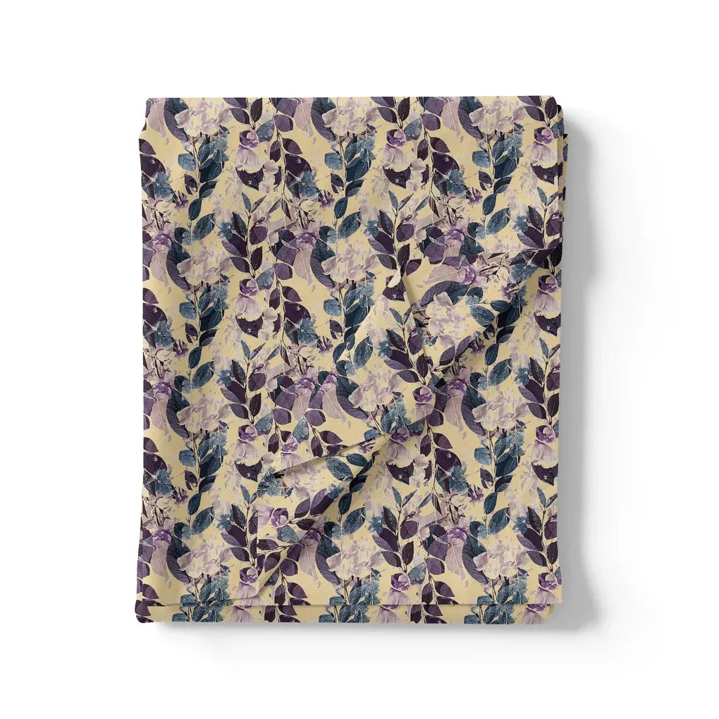 Purple Leaves Linen Printed Fabric Material – li 0 ma013948 110 purple leaves linen printed fabric material 3