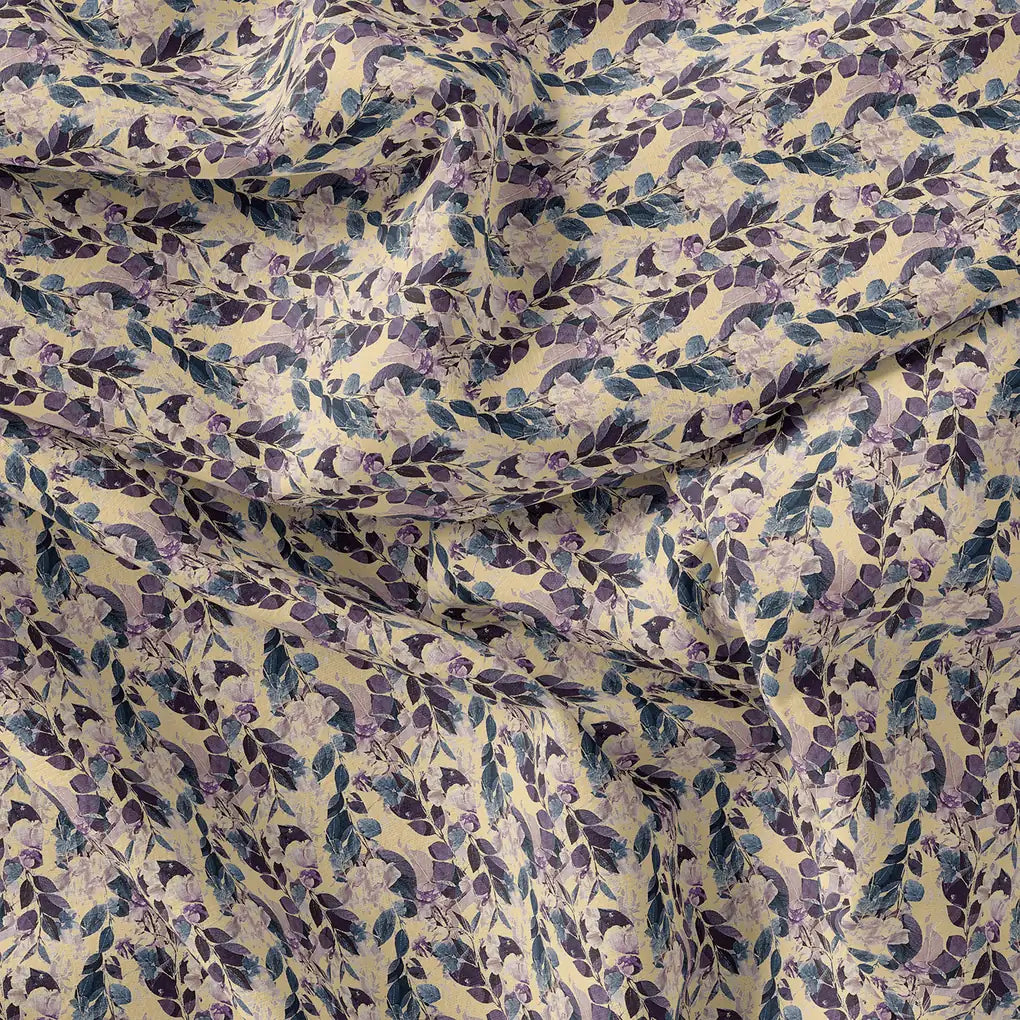 Purple Leaves Linen Printed Fabric Material – li 0 ma013948 110 purple leaves linen printed fabric material 4