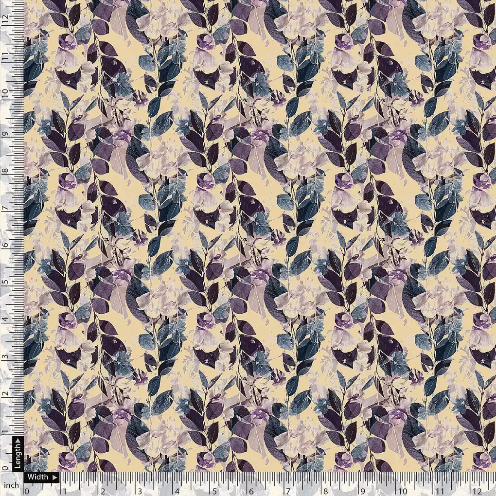 Purple Leaves Linen Printed Fabric Material – li 0 ma013948 110 purple leaves linen printed fabric material 5