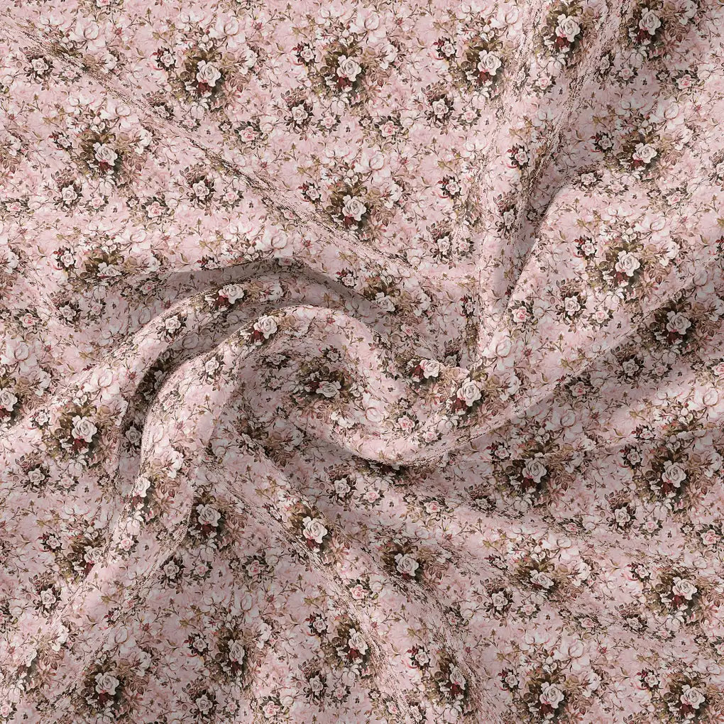 Pink Floral Linen Printed Fabric Material – li 0 ma014000 110 pink floral linen printed fabric material 1