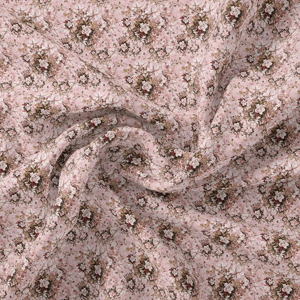 Pink Floral Linen Printed Fabric Material – li 0 ma014000 110 pink floral linen printed fabric material 1