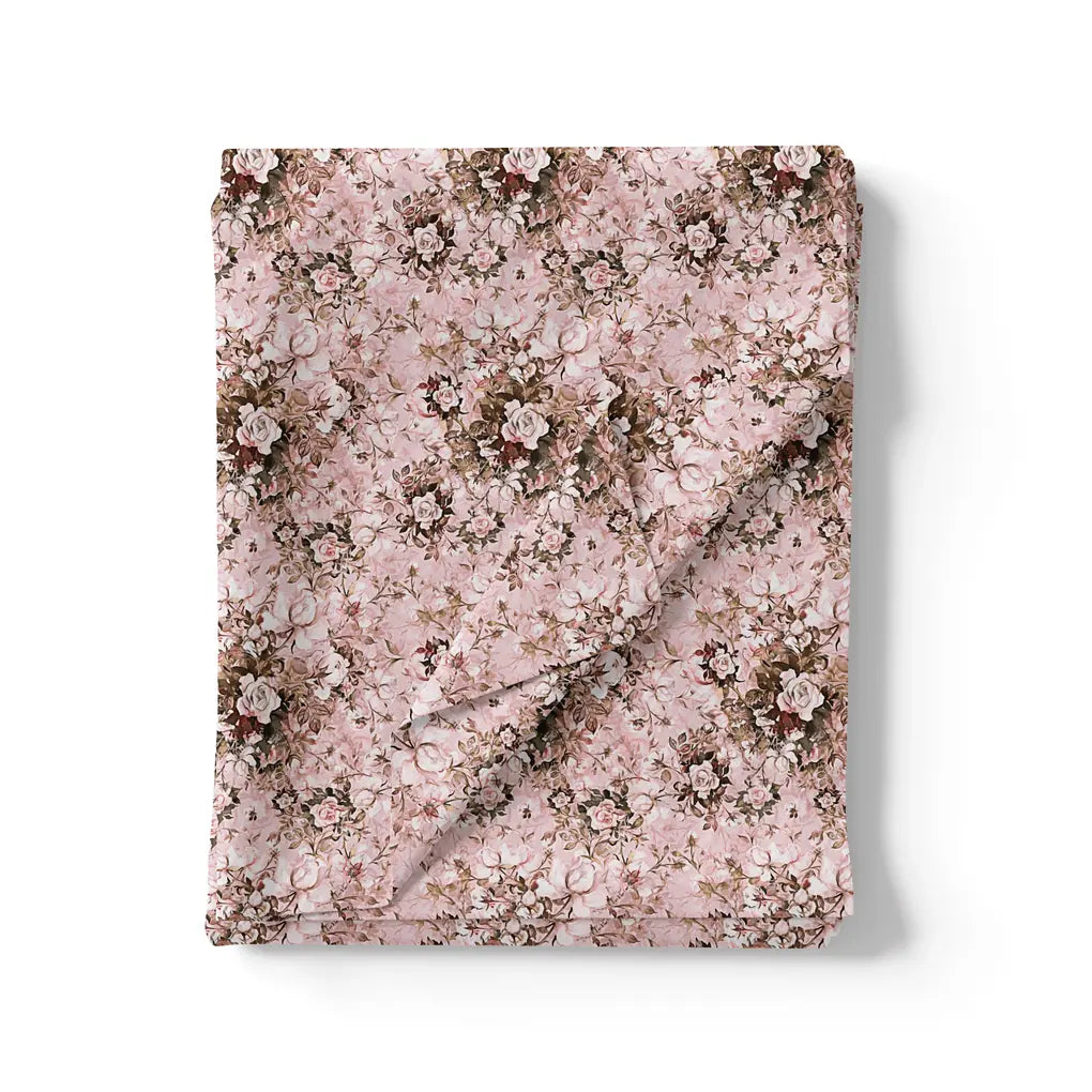Pink Floral Linen Printed Fabric Material – li 0 ma014000 110 pink floral linen printed fabric material 3