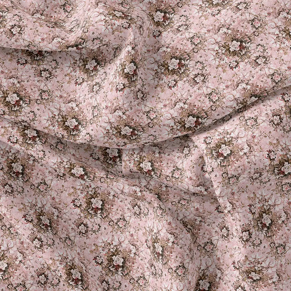 Pink Floral Linen Printed Fabric Material – li 0 ma014000 110 pink floral linen printed fabric material 4