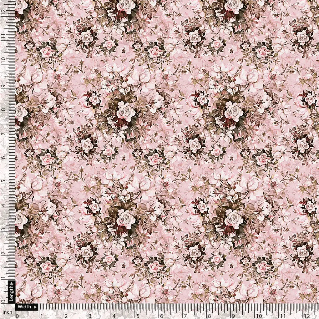 Pink Floral Linen Printed Fabric Material – li 0 ma014000 110 pink floral linen printed fabric material 5
