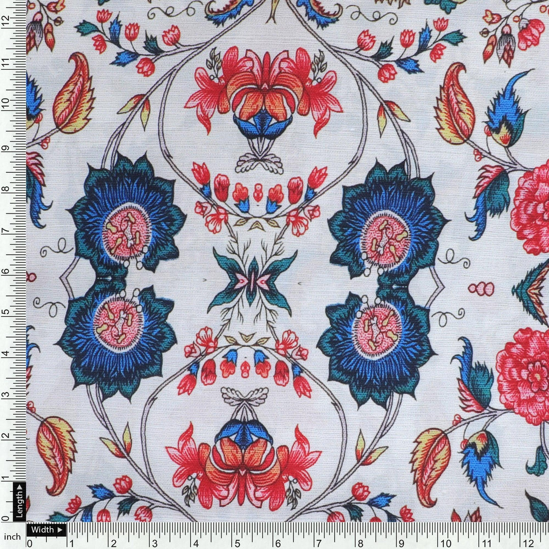 Damask Multi-Color Digital Printed Fabric - FAB VOGUE Studio®