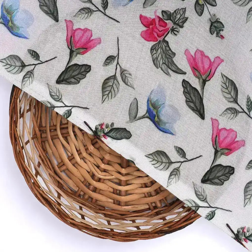 Flower With Olive Leaf Digital Printed Fabric - Muslin – mu 0 ma0109 110 flower with olive leaf digital printed fabric muslin 1