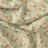 Painted Orange Flower Chintz Digital Printed Fabric  - Muslin – mu 0 ma013660 110 painted orange flower chintz digital printed fabric muslin 1