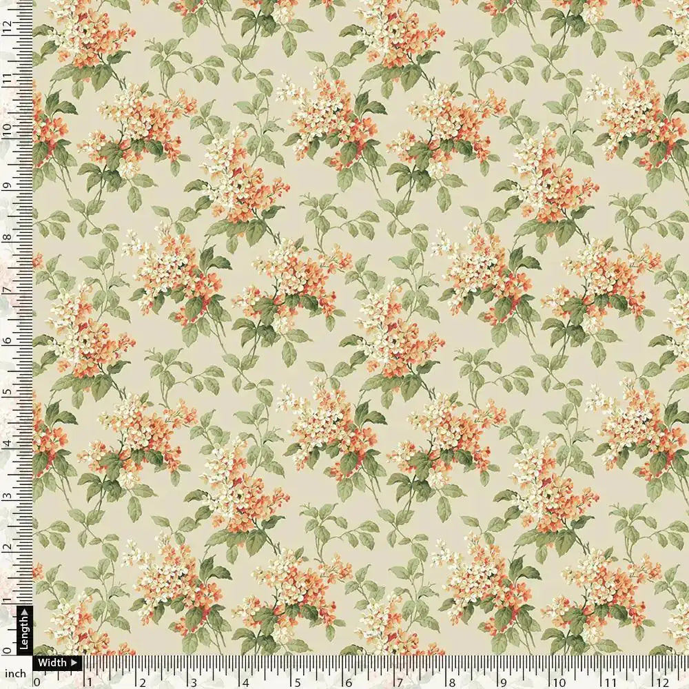 Painted Orange Flower Chintz Digital Printed Fabric  - Muslin – mu 0 ma013660 110 painted orange flower chintz digital printed fabric muslin 4